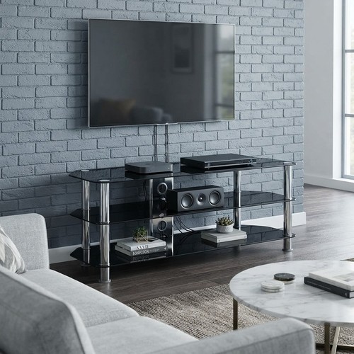 Supporto vetro nero - supporto, tv